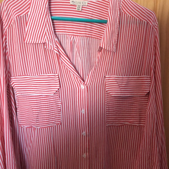 Elaine rose red/white stripes top - Picture 3 of 4